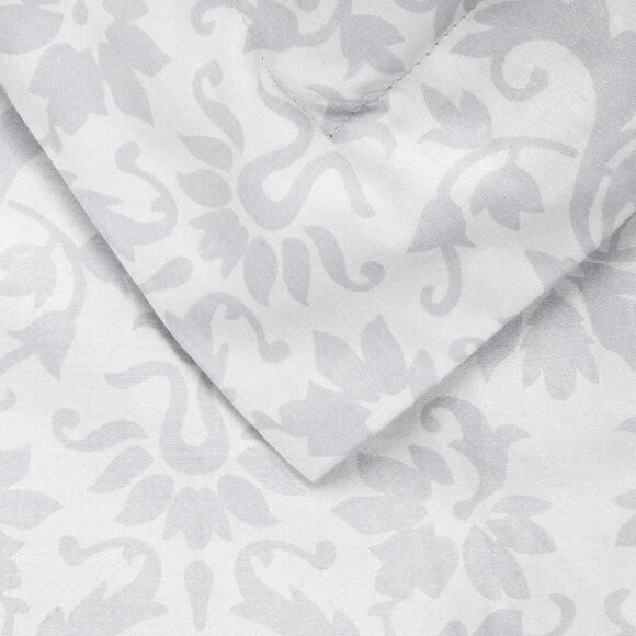 Pinzon Paris Printed Duvet Cover & Insert - King, Light Grey - Picture 4 of 6